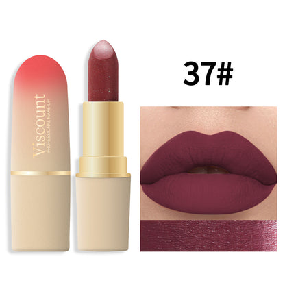 Waterproof And Durable Lipstick Velvet Fine Glitter Matte Lip