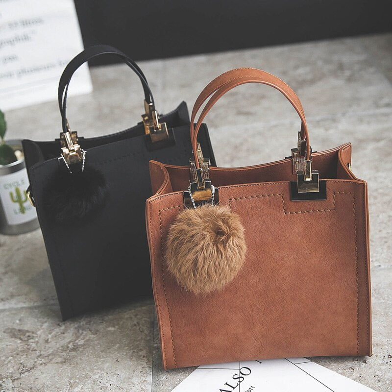 Handbag women casual tote bag  high quality Suede Leather