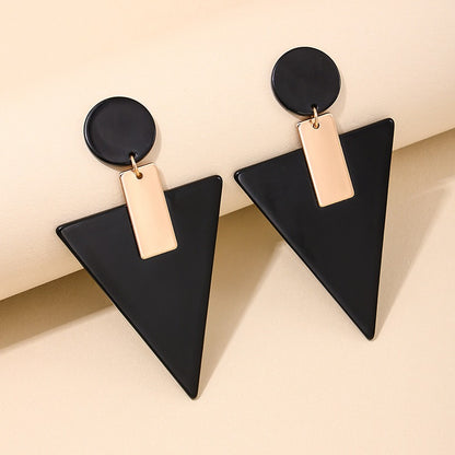 Acrylic geometric triangle circular women's earrings