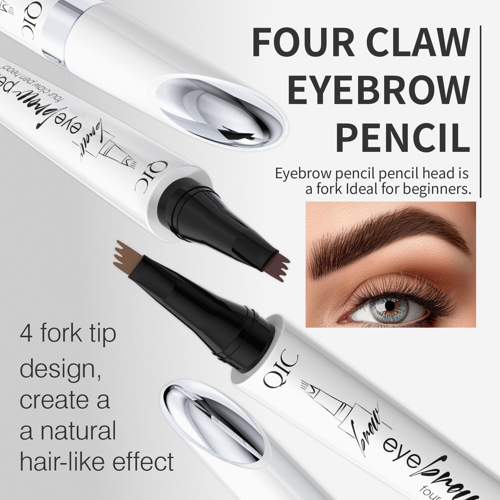 Ceramic white liquid four-claw eyebrow pencil wild eyebrow waterproof