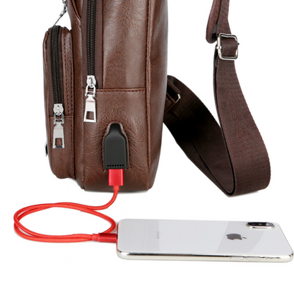 Men's Crossbody Bags Men's USB Chest Bag