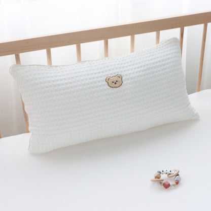 ins pure cotton embroidered bear bedside pillow baby comfort pillow removable and washable core