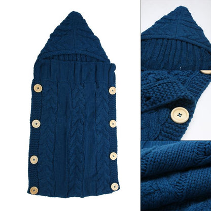 Baby Infant Swaddle Wrap Warm Wool Blends Crochet Knitted Hoodie Soft Swaddling Wrap Blanket Sleeping Bag