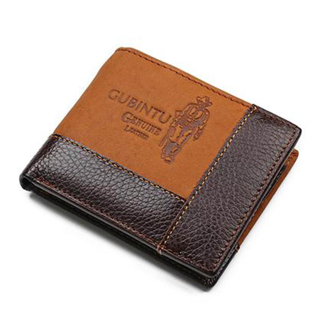 GUBINTU Genuine Leather Men Wallets Coin Pocket Zipper