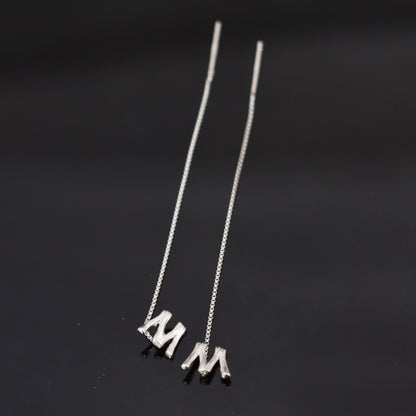 Sterling Silver  Letters Drop Earrings For Women