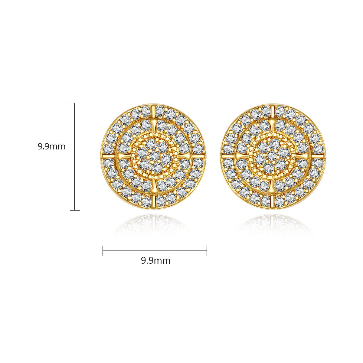 Women's earrings with copper inlaid zircon earrings