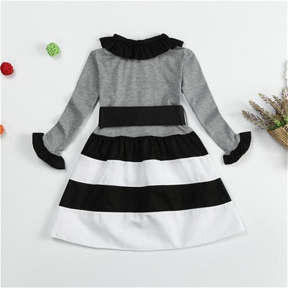 Dot Long Sleeve Dress For Girls