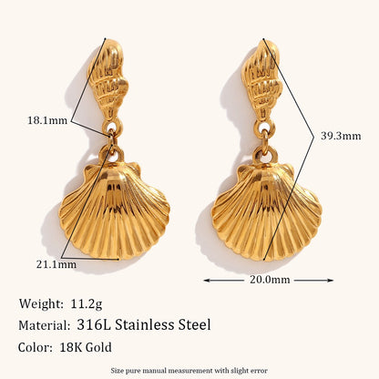 Conch scallop patchwork earrings are fashionable