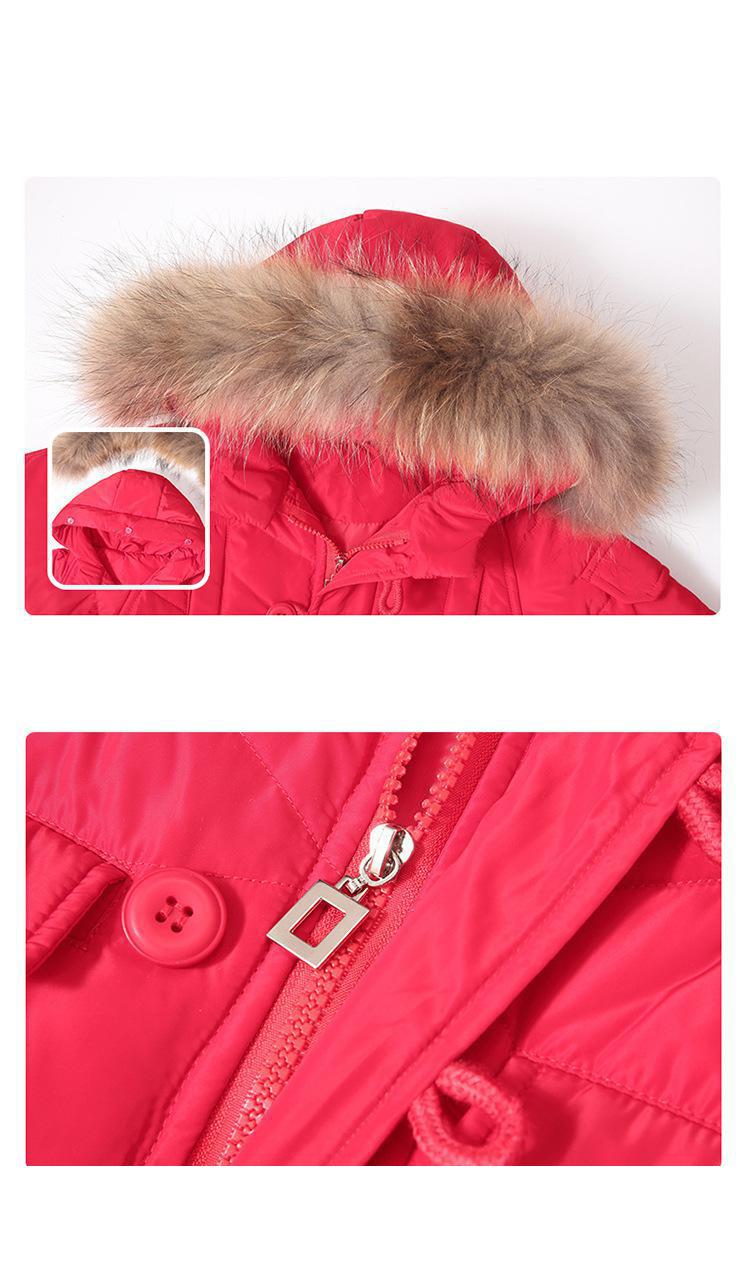 Snowsuits Children's Down Jacket with Big Fur Hooed  Set 2pcs