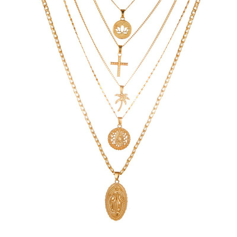 Necklace Women's Golden Lotus