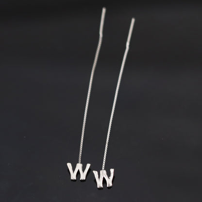 Sterling Silver  Letters Drop Earrings For Women