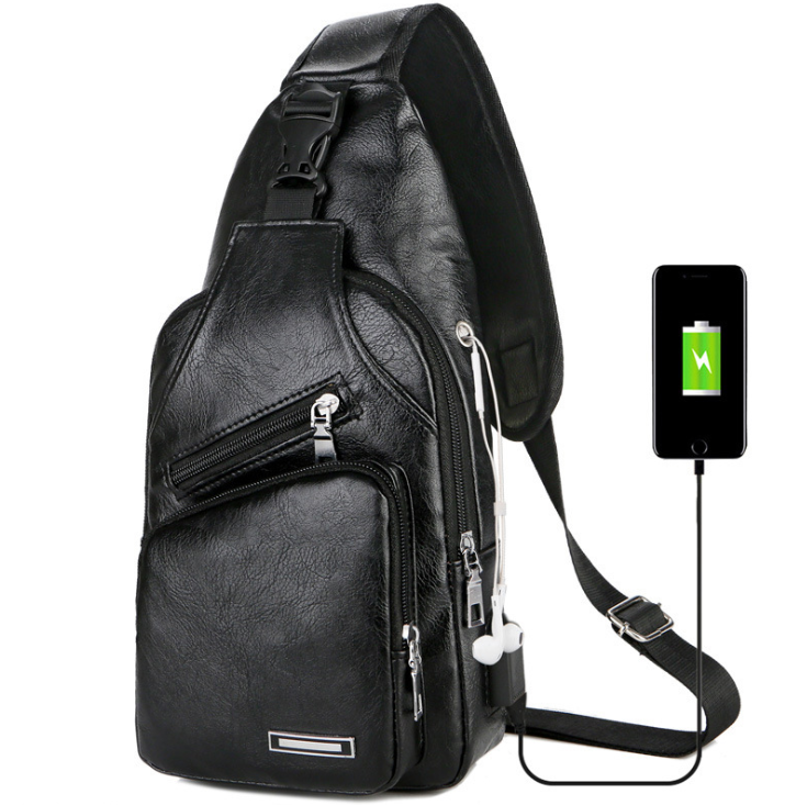 Men's Crossbody Bags Men's USB Chest Bag