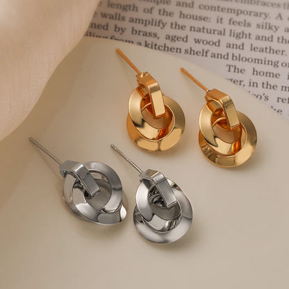 Geometric circle earrings for women