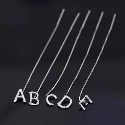 Sterling Silver  Letters Drop Earrings For Women