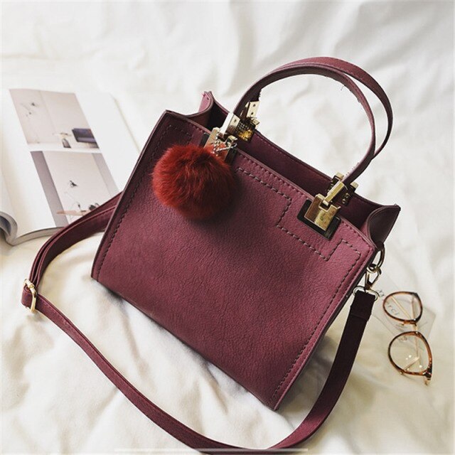 Handbag women casual tote bag  high quality Suede Leather