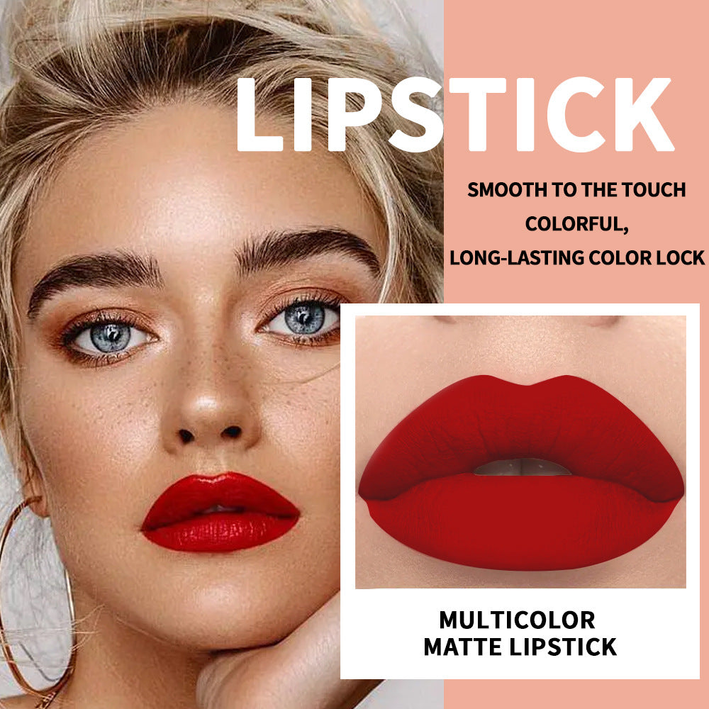 Waterproof And Durable Lipstick Velvet Fine Glitter Matte Lip