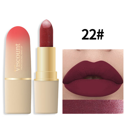 Waterproof And Durable Lipstick Velvet Fine Glitter Matte Lip