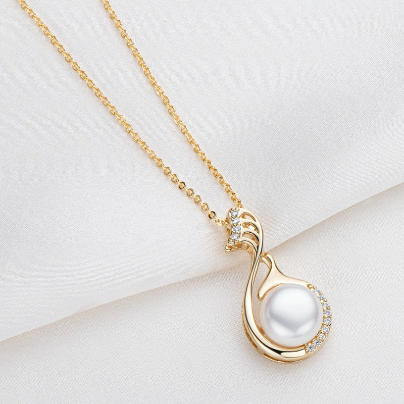 Necklace Women's Fashion and Elegance Gold Wrapped Pendant