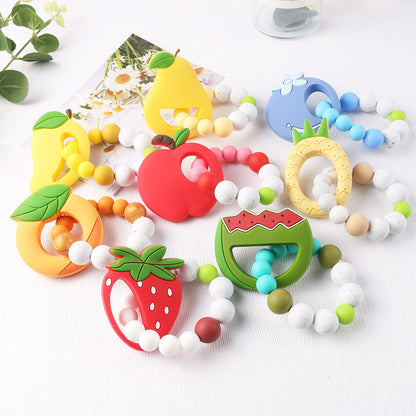 New baby cartoon fruit bracelet molar bracelet chewing teeth gum