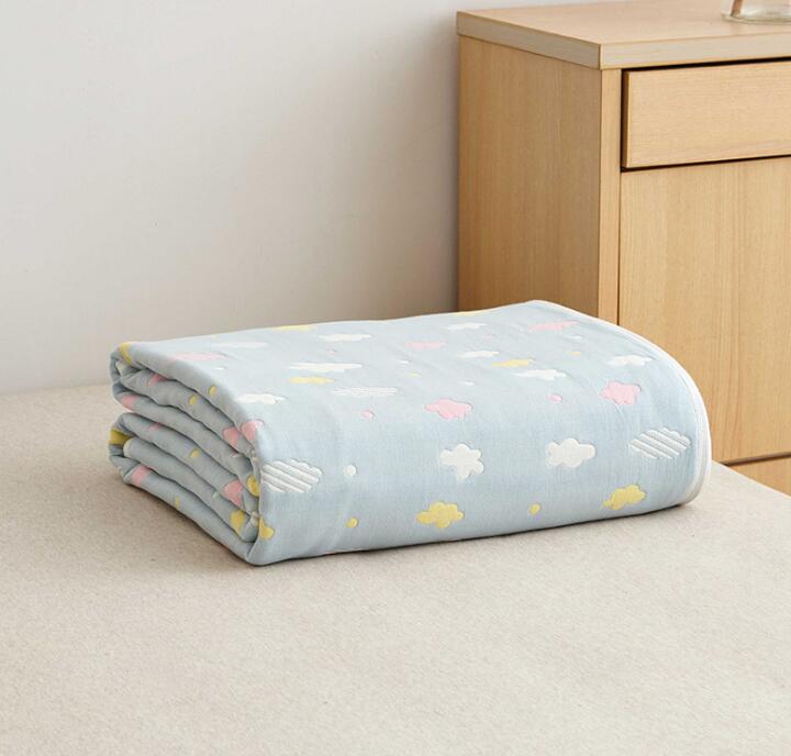 100% Cotton Summer Quilt Baby Bedding Blanket 90*100 cm Six Layers Muslin Newborns