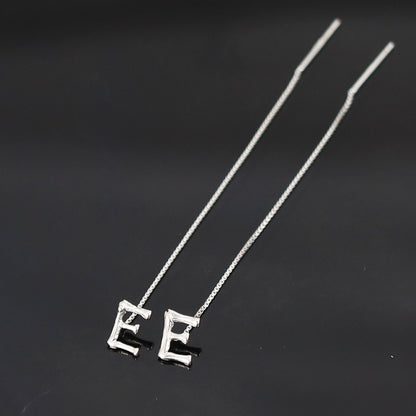 Sterling Silver  Letters Drop Earrings For Women