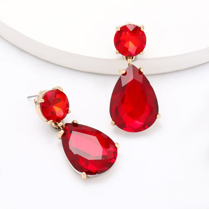 Drop-shaped alloy earrings for women