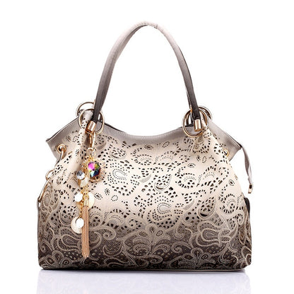 women bag  floral print shoulder bags ladies pu leather tote bag