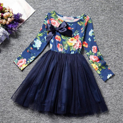 Dot Long Sleeve Dress For Girls