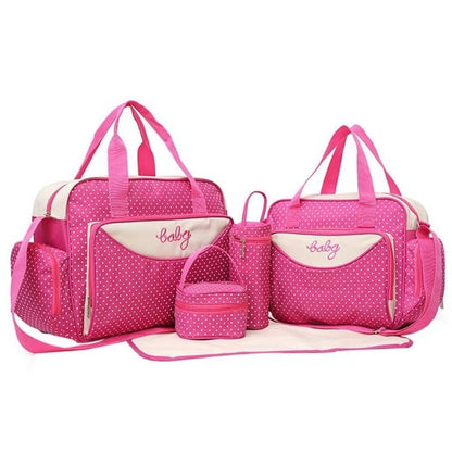 5pcs/Set Mother Mummy Diaper Bag Set Maternity Suit Large Handbag