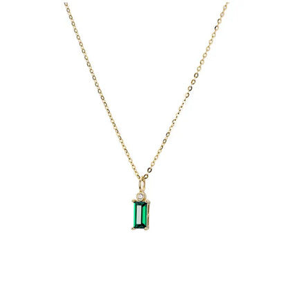 925 Sterling Silver 14K Gold Plated Emerald Green