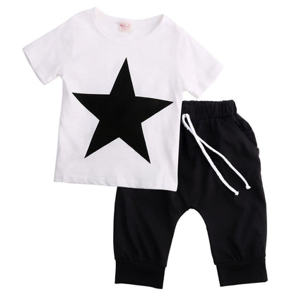 Boys Clothes Star T-shirt Tops  Pants 2pcs