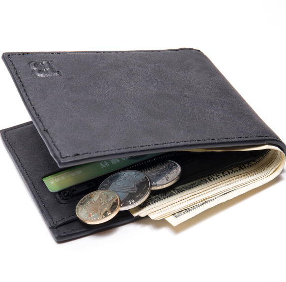 Men Wallets Mens Wallet with Coin Bag Zipper