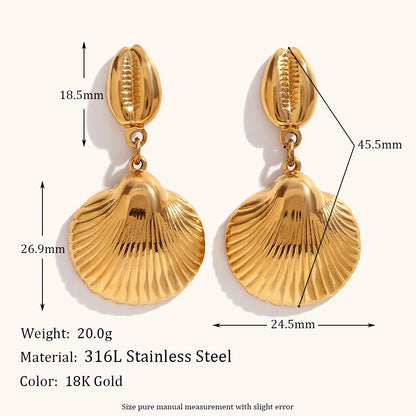 Conch scallop patchwork earrings are fashionable