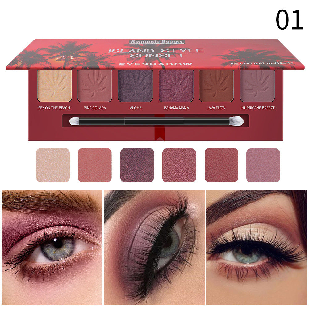 6 Color Pearlescent Matte Eye Shadow Plate