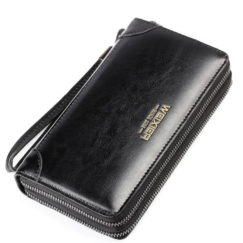 Brand Men's Wallet Men's Zipper Purse Leather