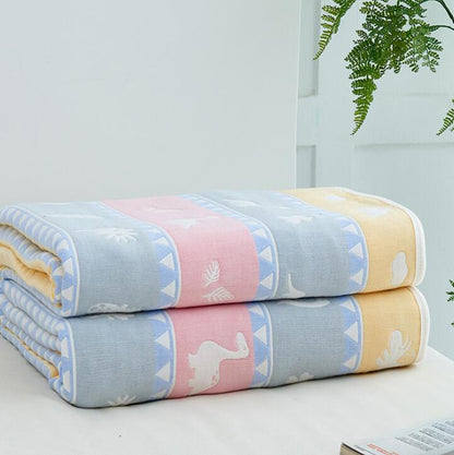 100% Cotton Summer Quilt Baby Bedding Blanket 90*100 cm Six Layers Muslin Newborns