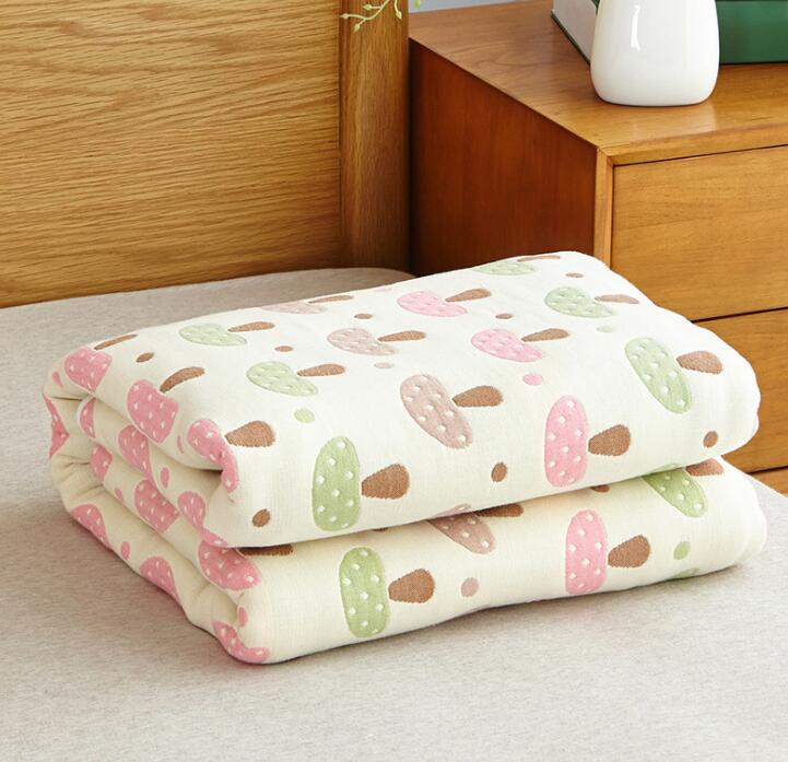 100% Cotton Summer Quilt Baby Bedding Blanket 90*100 cm Six Layers Muslin Newborns