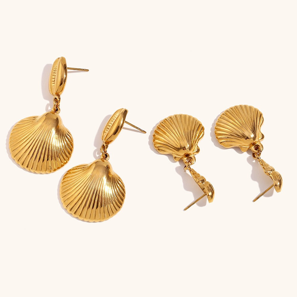 Conch scallop patchwork earrings are fashionable