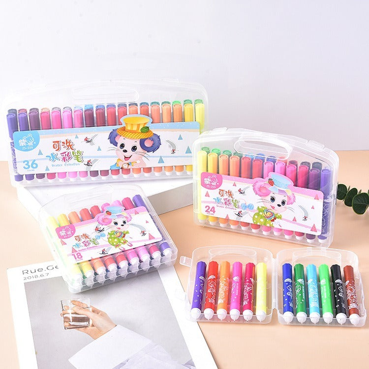 12 Color Watercolor Pens Toddler Colored Pens Children's Pens Non-Toxic