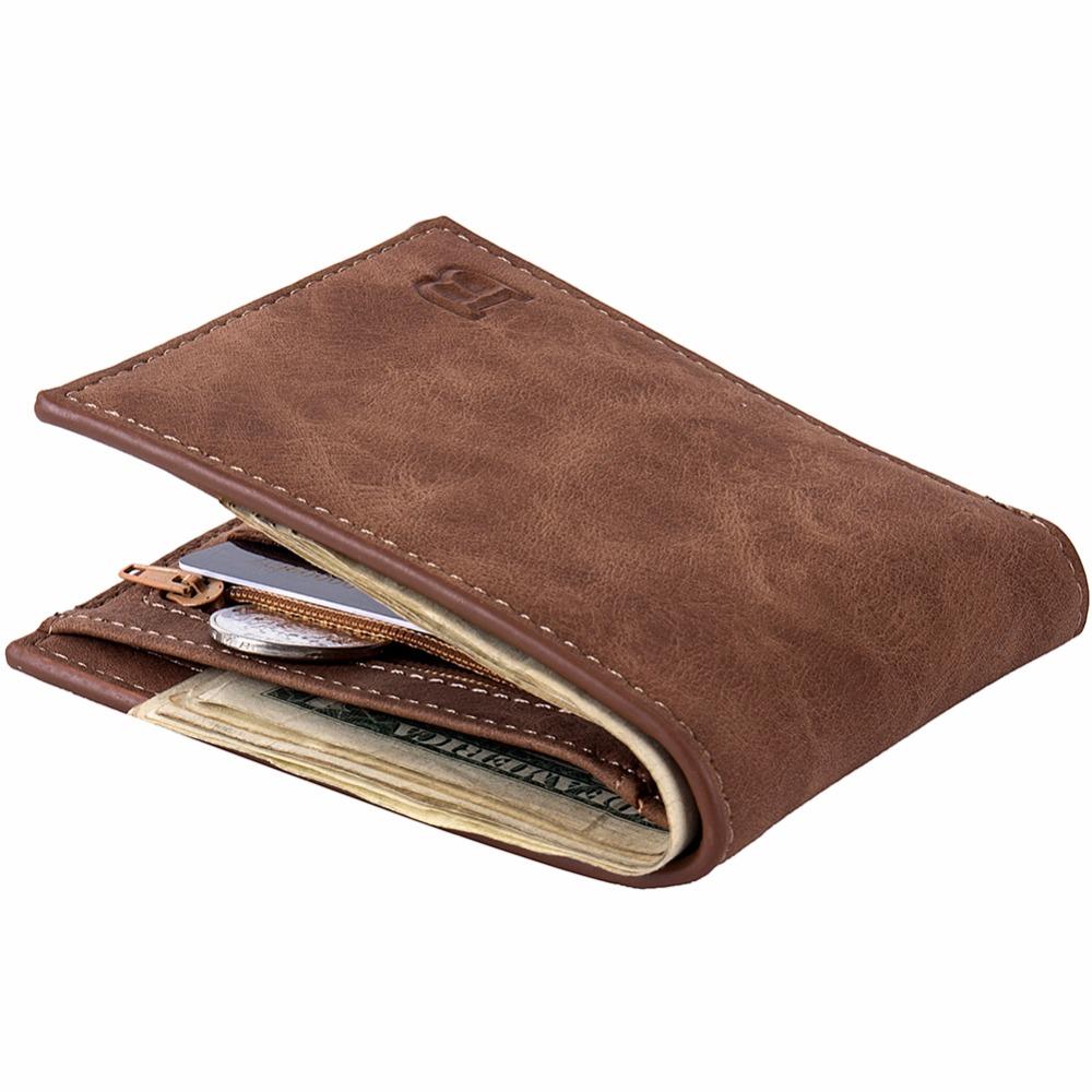 Men Wallets Mens Wallet with Coin Bag Zipper