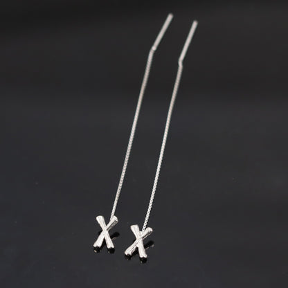 Sterling Silver  Letters Drop Earrings For Women