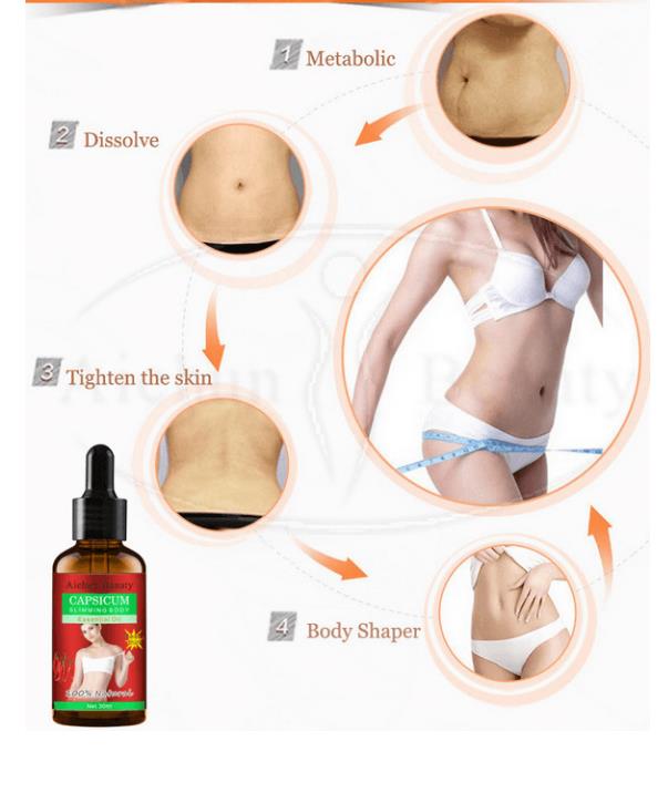 Red pepper body shaping body oil