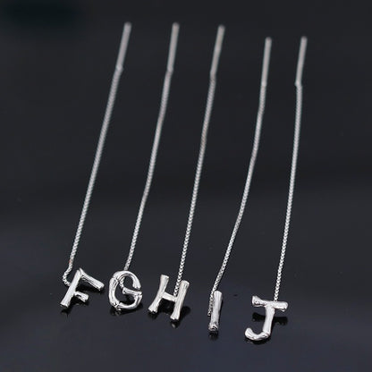 Sterling Silver  Letters Drop Earrings For Women