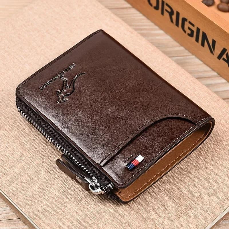 Men's  Protected PU Leather Wallet Vintage Short Purse