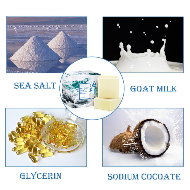 Sea Salt Soap Natural Advanced. Wash Skin Whitening Soap