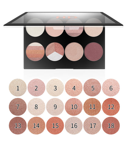 8-Compartment Multi-Color Eyeshadow Pearl Matte  Finishing Eyeshadow Palette