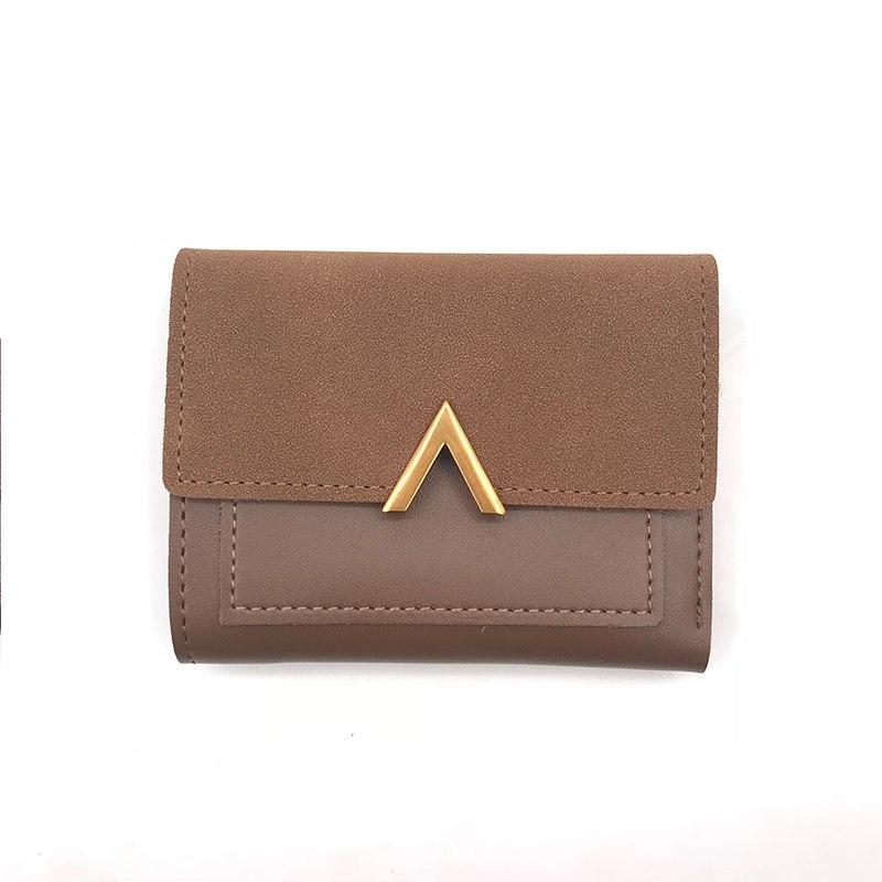 Matte Leather Small Women Wallet Luxury Brand