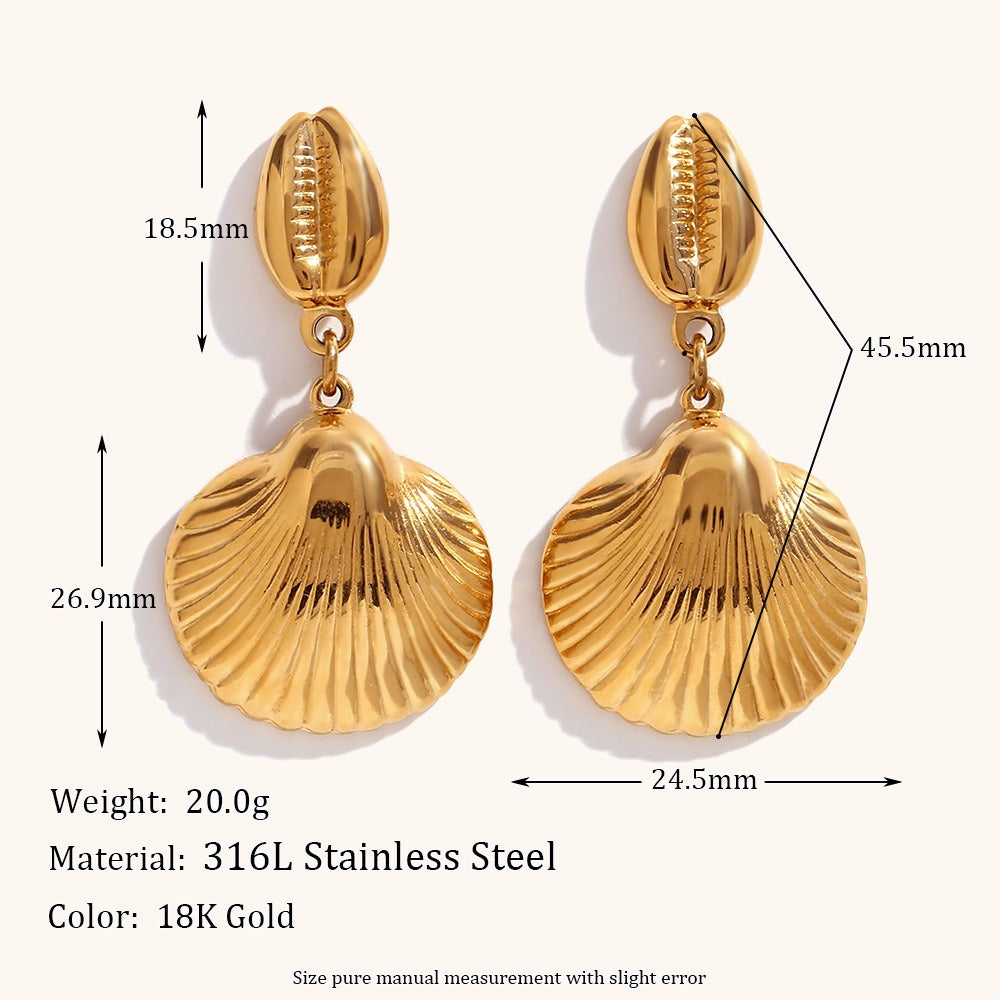 Conch scallop patchwork earrings are fashionable