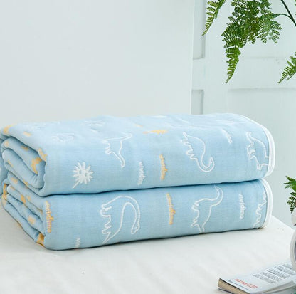 100% Cotton Summer Quilt Baby Bedding Blanket 90*100 cm Six Layers Muslin Newborns