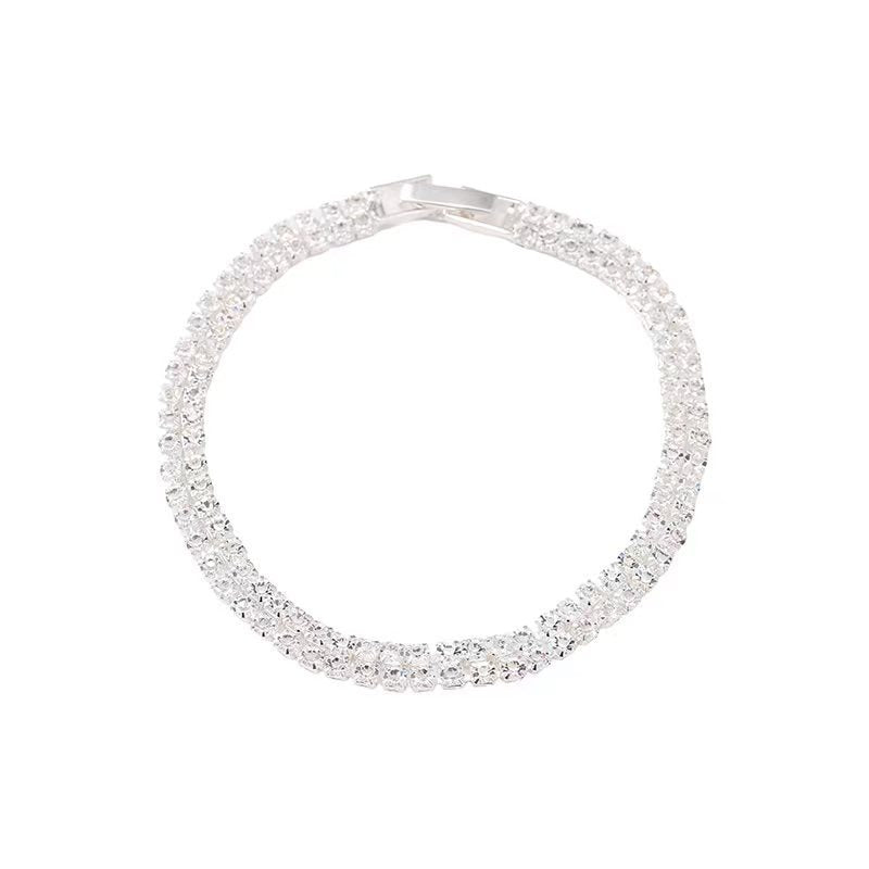 Diamond zircon couple bracelet